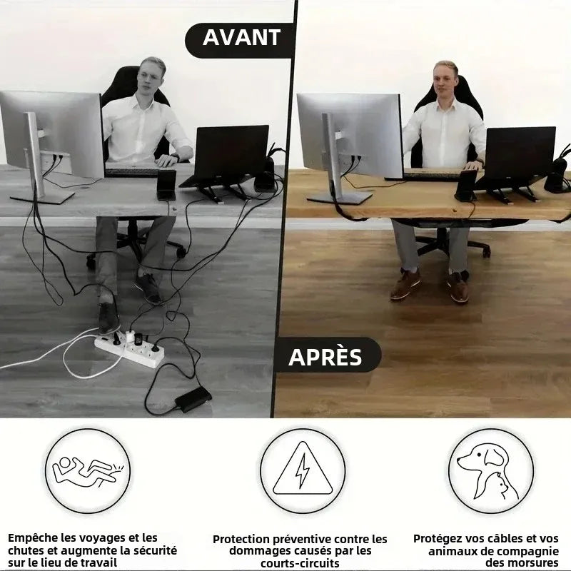 Filet de Gestion des Câbles sous Bureau